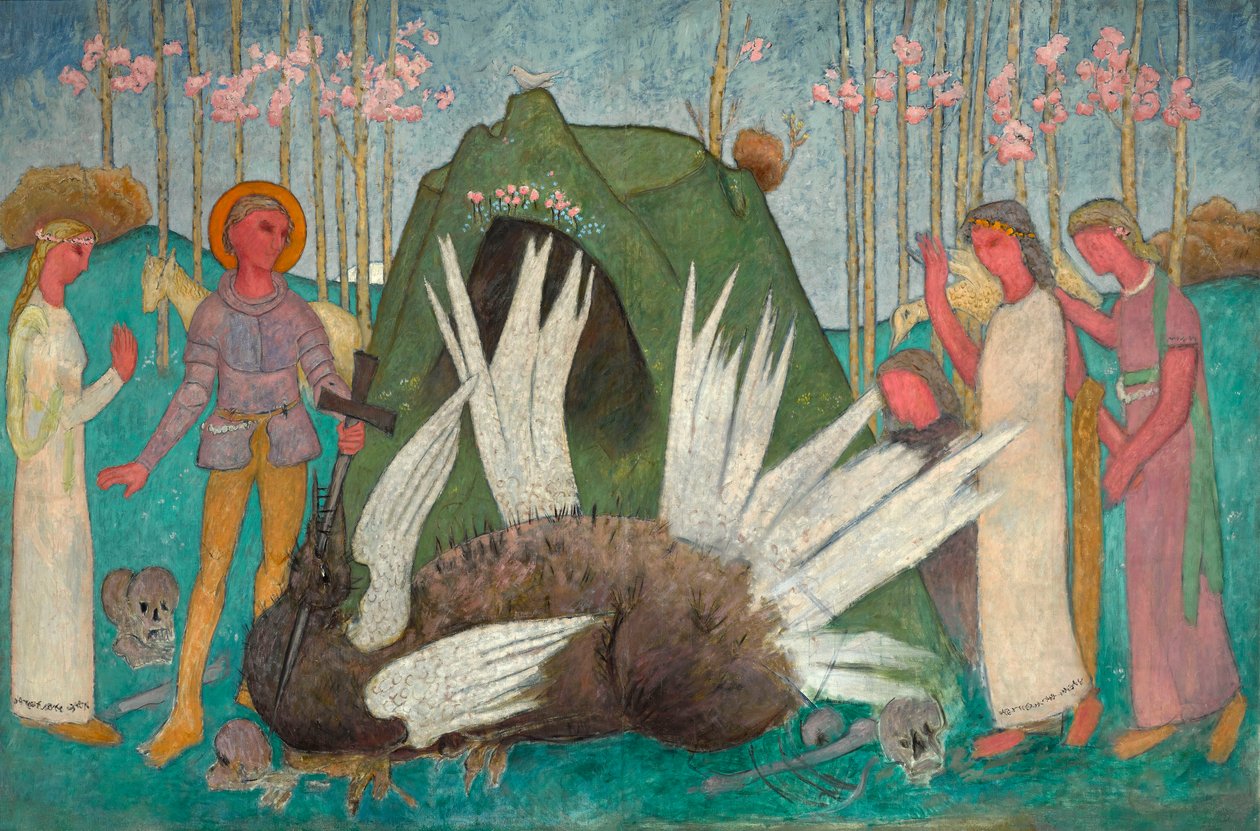 Sint-Joris doorboort de draak door Tadeusz Makowski