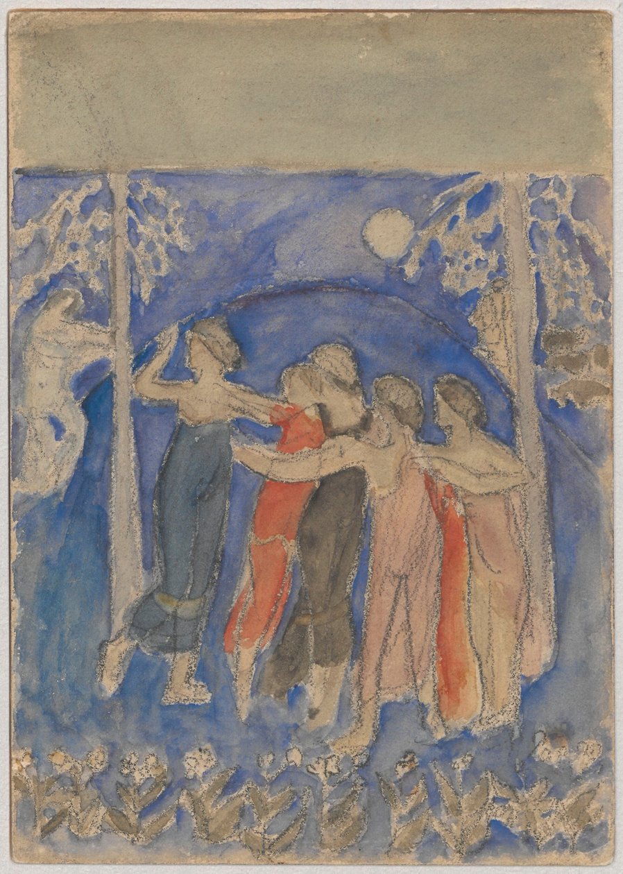 Dansende nimfen door Tadeusz Makowski