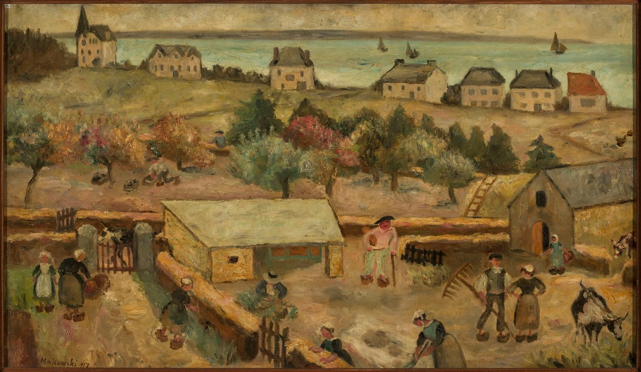 De boerderij in Keranquernat door Tadeusz Makowski