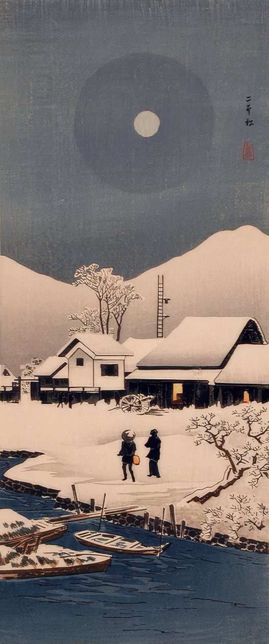 Sneeuw bij Nipponmatsu door Takahashi Hiroaki
