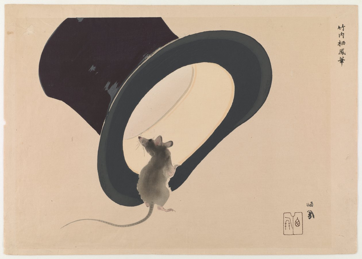 Muis en Hoed door Takeuchi Seiho