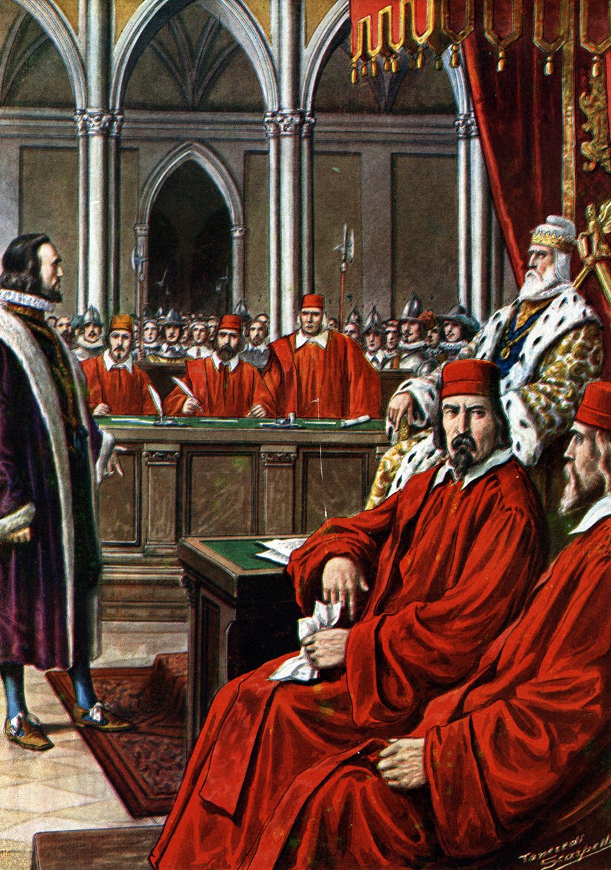 Kretenzische oorlog: het proces van Francesco Morosini na het beleg van Candia, beschuldigd van lafheid en verraad bij zijn terugkeer naar Venetië door Tancredi Scarpelli