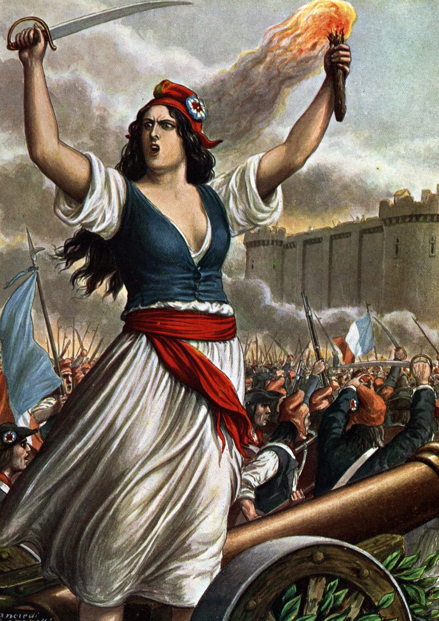 Franse Revolutie van 1789: de bestorming van de Bastille op 14 juli door Tancredi Scarpelli