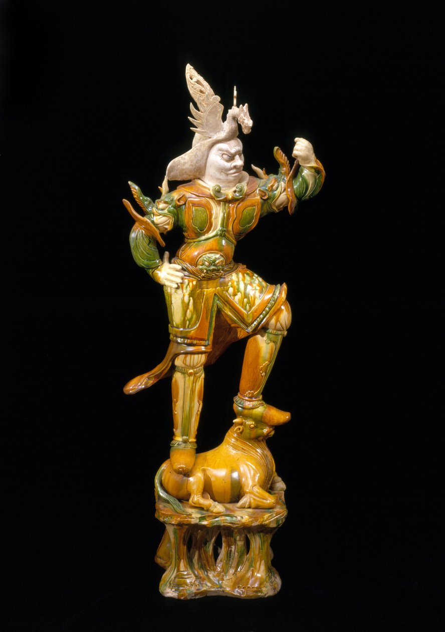 Beschermfiguur (Lokapala) door Tang Dynasty Chinese School