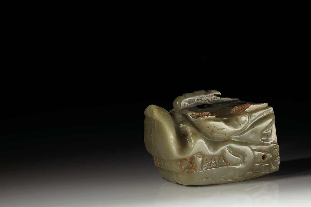 De Junkunc Jade Drakenkop door Tang Dynasty Chinese School