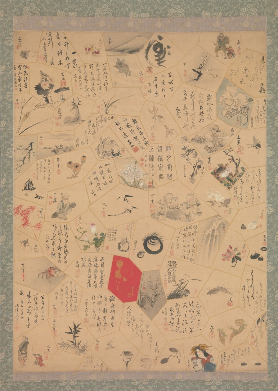 Diverse schilderijen en kalligrafie voor het derde jaar van de Bunsei-periode, 1820 door Tani Buncho