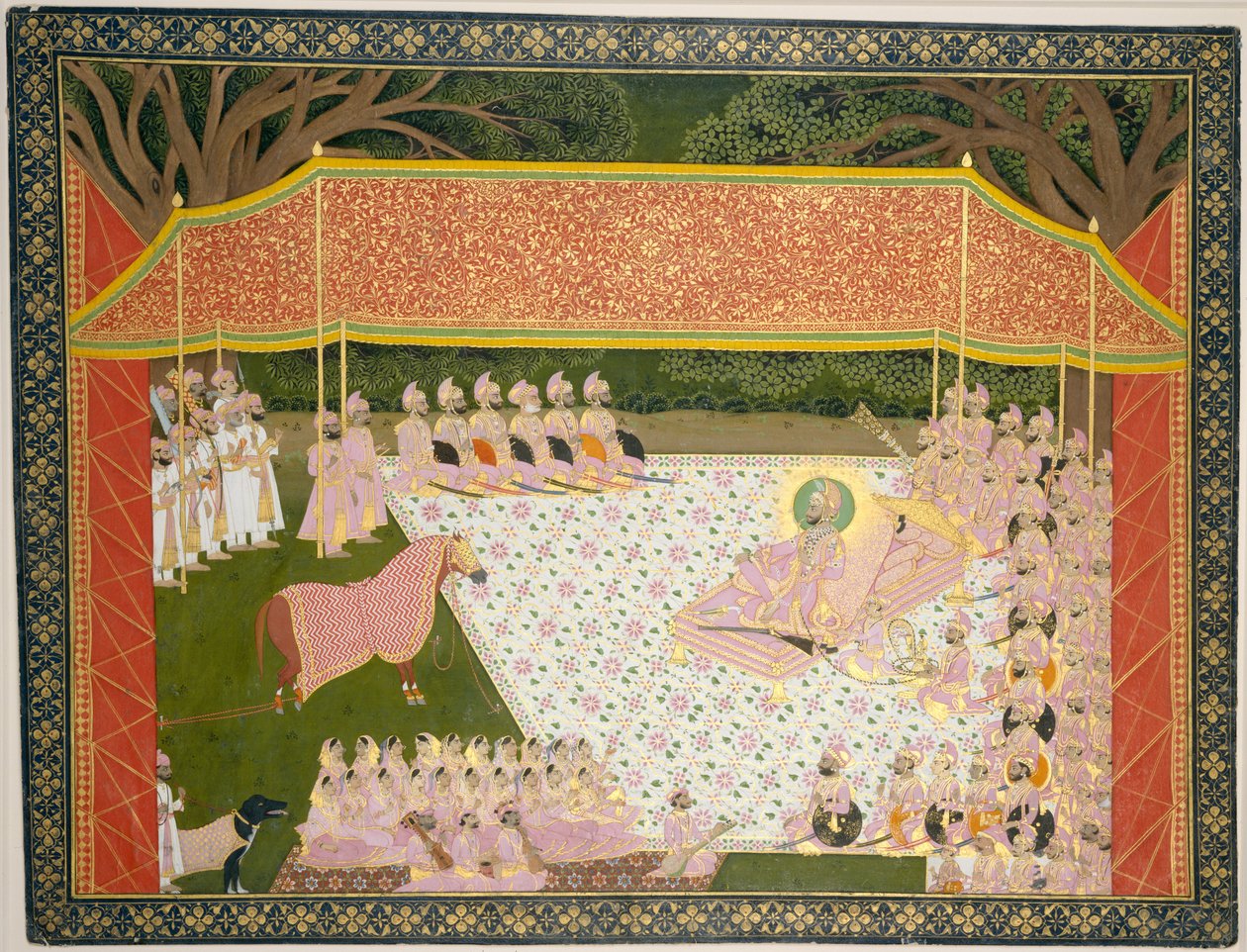 Maharana Sarup Singh inspecteert een prijs hengst, 1845-46 door Tara