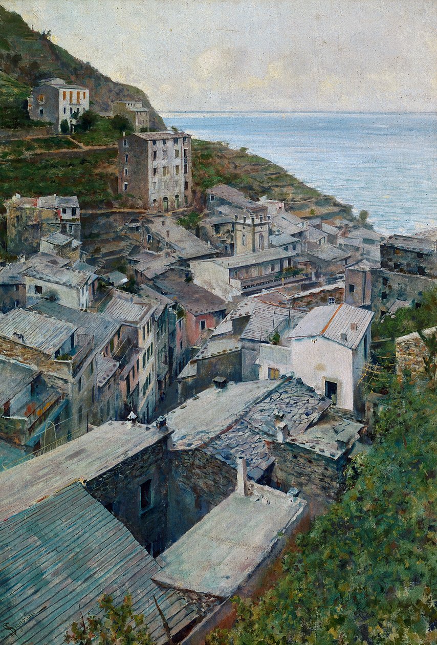 Daken in Riomaggiore door Telemaco Signorini