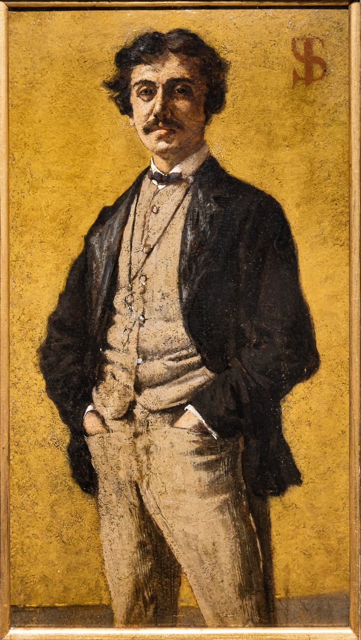 Het Portret van Maurizio Angeli door Telemaco Signorini