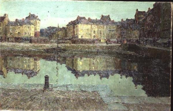 Stil water, Honfleur door Terrick Williams