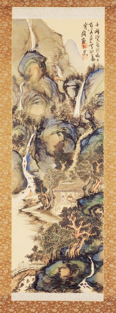 Landschap in blauw en groen, vroege 1910s door Tessai Tomioka