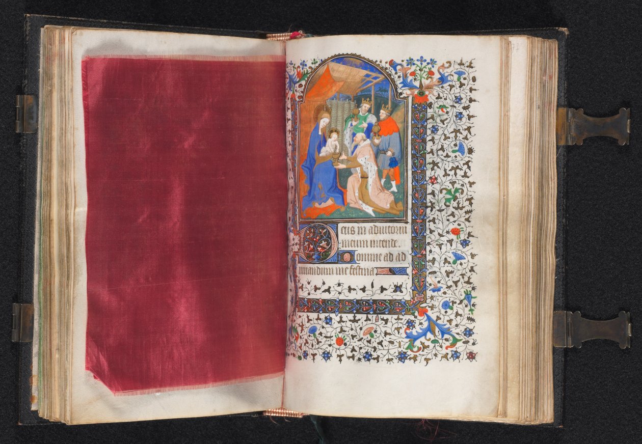 Getijdenboek Gebruik van Parijs: Fol. 66v, Gedecoreerde Rand, ca. 1420 door The Bedford Master