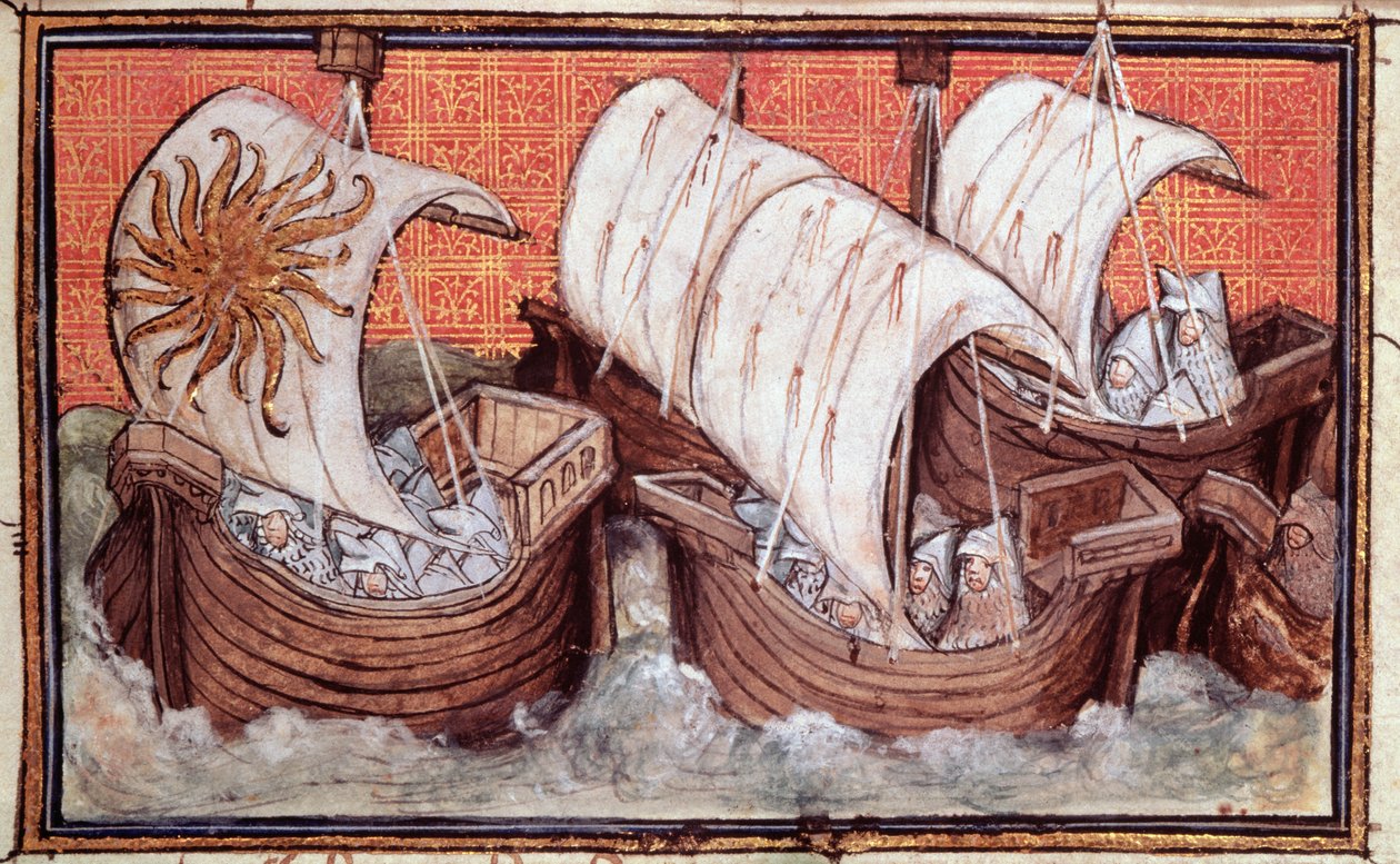 De vloot van Richard II vertrekt uit Ierland, Histoire du Roy d