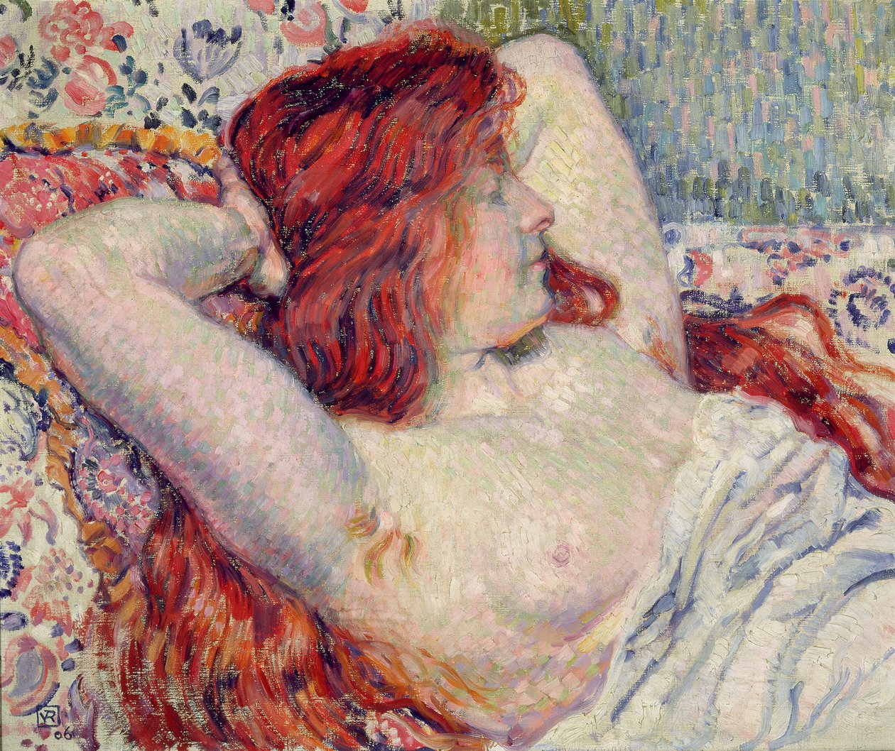 Vrouw met rood haar, 1906 door Théo van Rysselberghe