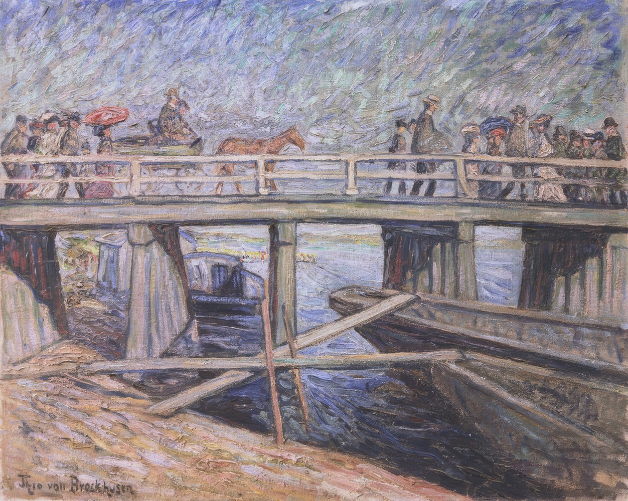Houten brug in Baumgartenbrück door Theo von Brockhusen