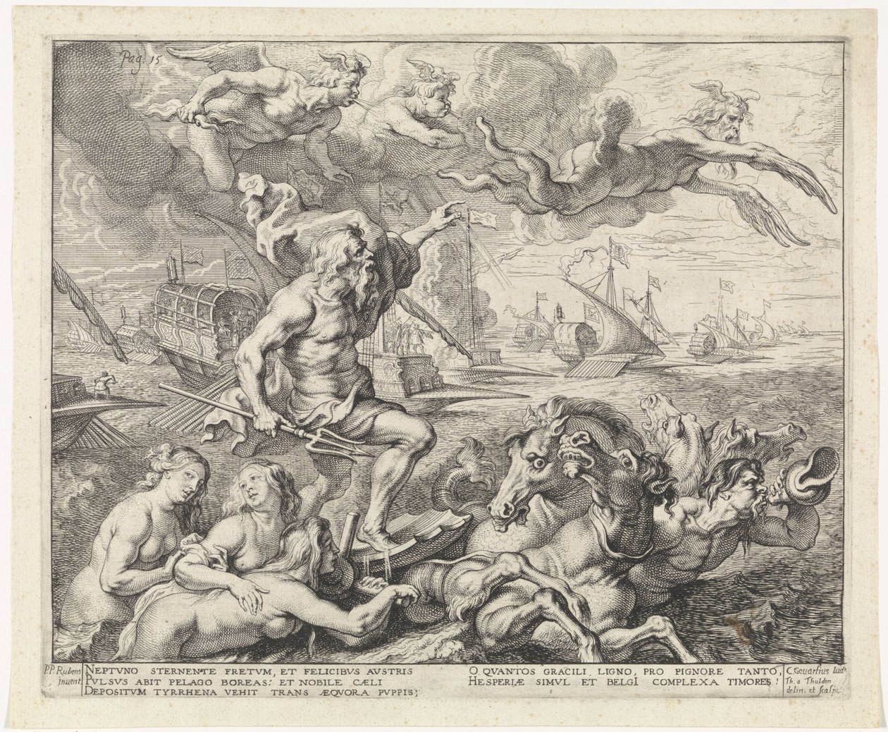 De tocht van Barcelona naar Genua; intocht van Ferdinand te Antwerpen in 1635 (nr. 7) door Theodoor van Thulden