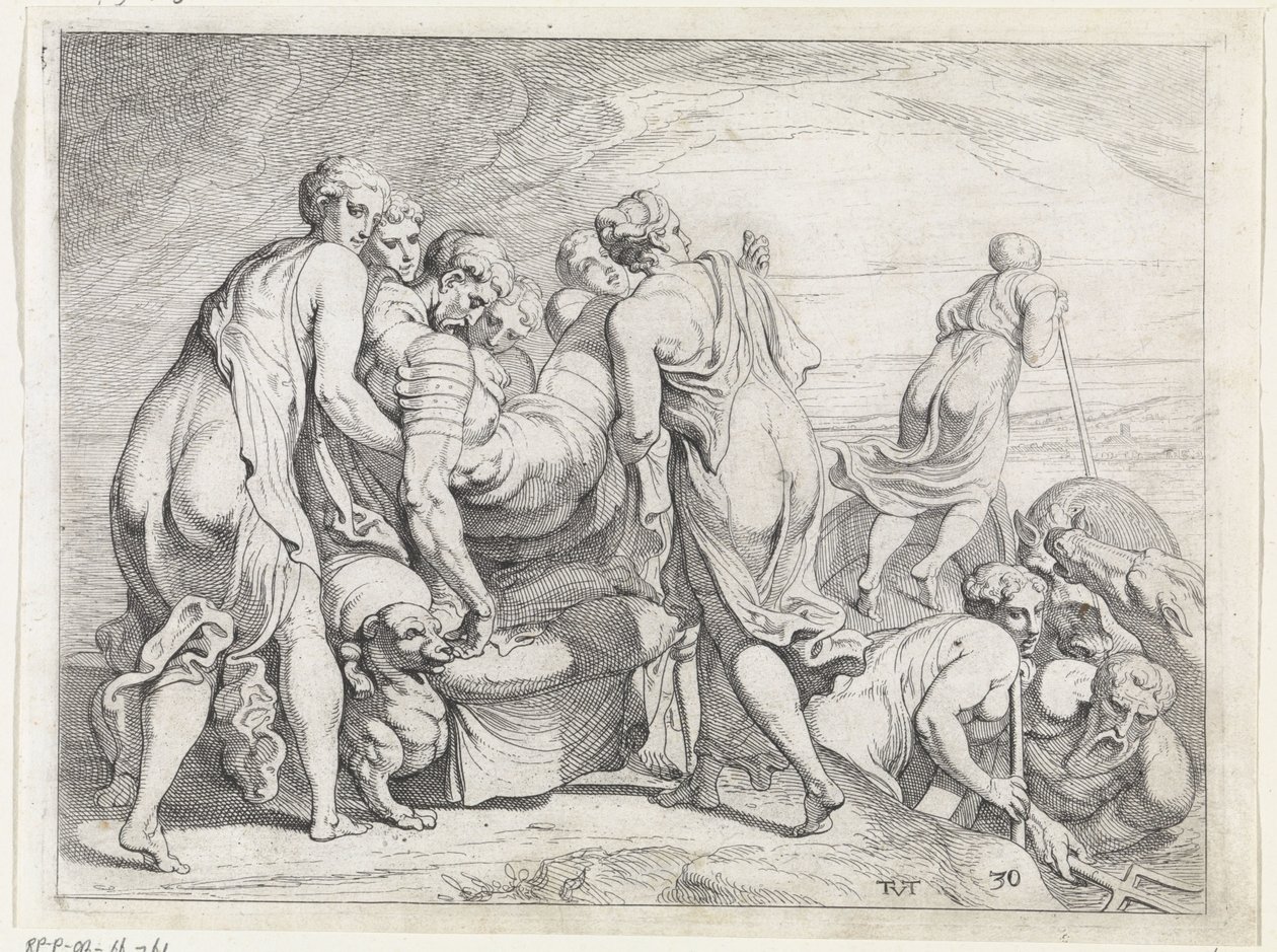 Faiaken brengen de slapende Odysseus naar Ithaca door Theodoor van Thulden