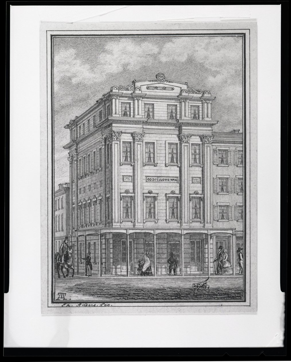 Odd Fellows Hall, gelegen op de hoek van 4th en Locust Streets door Theodor Anders
