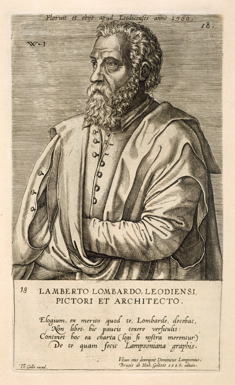 Portret van Lambert Lombard door Theodor Galle