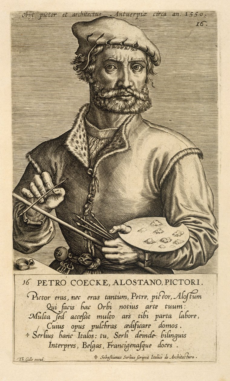 Portret van Pieter Coecke van Aelst de Oudere door Theodor Galle