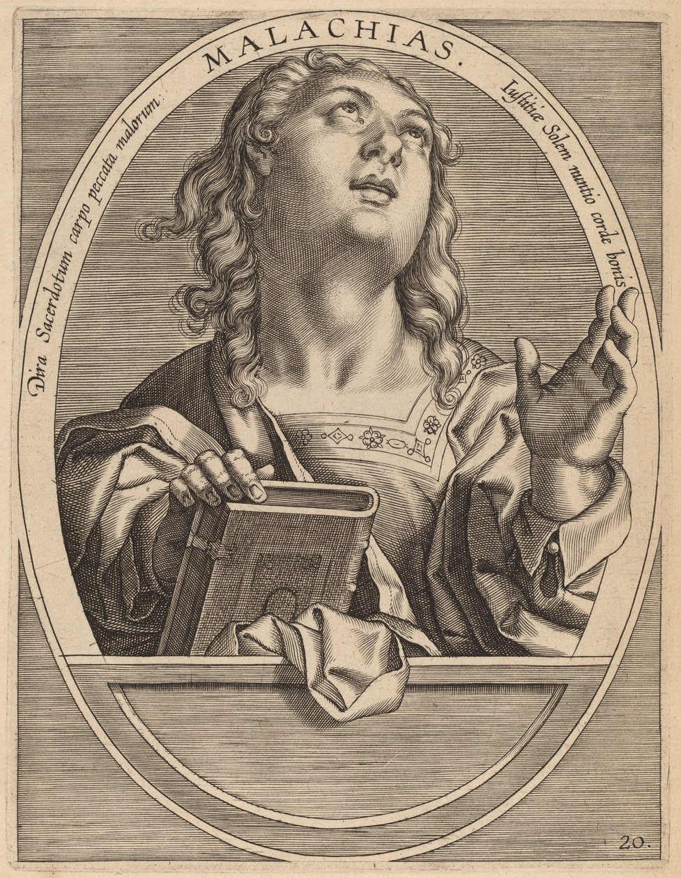 Malachias door Theodor Galle after Jan van der Straet