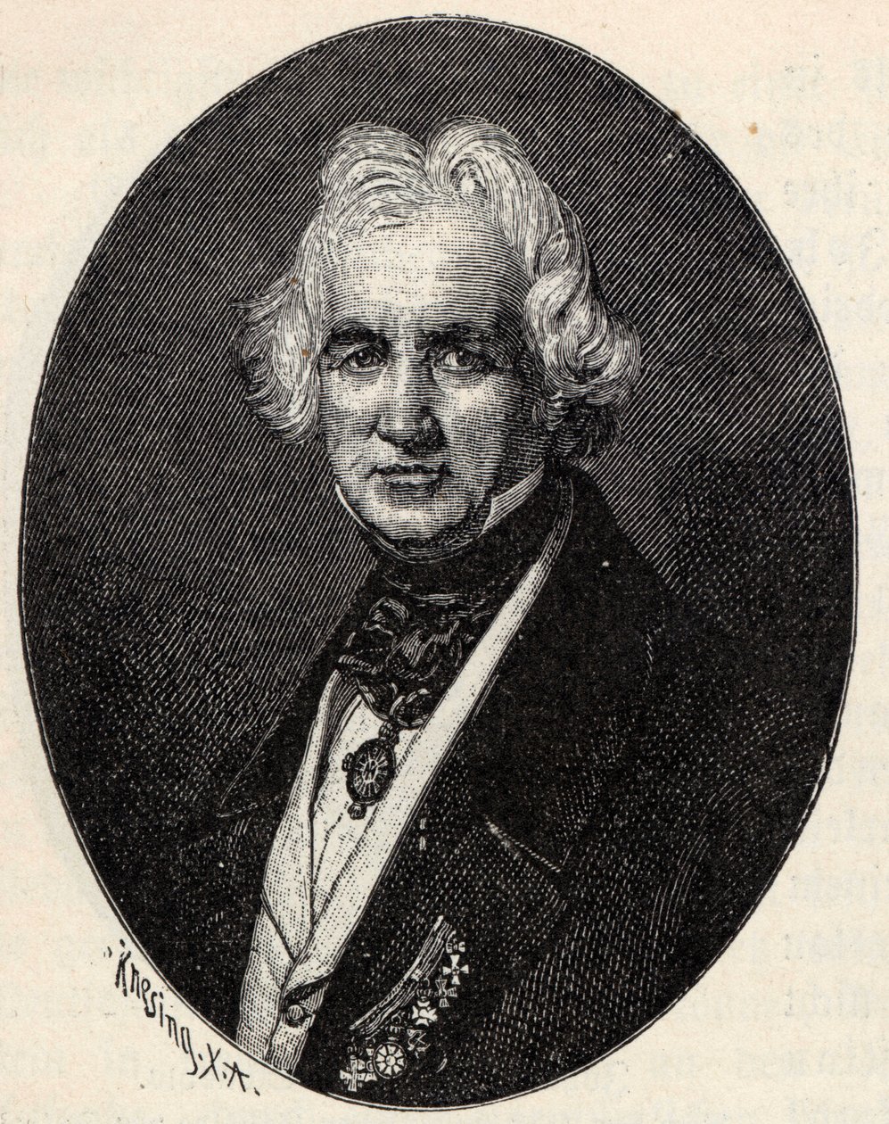 Portret van de beeldhouwer Christian Daniel Rauch 1777-1857 door Theodor Knesing