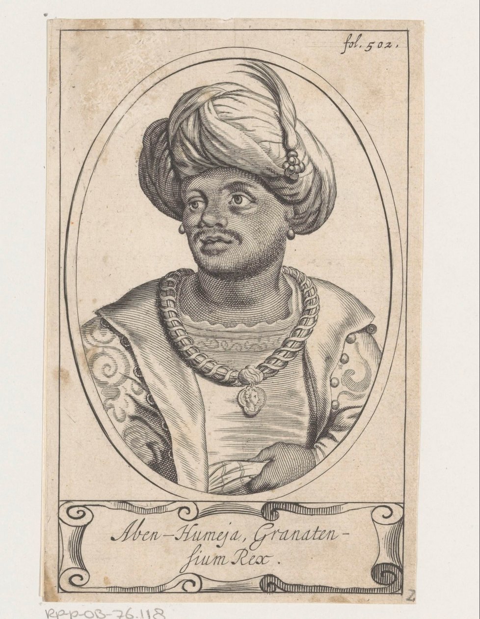 Portret van Aben Humeya, koning van Granada door Theodor Matham