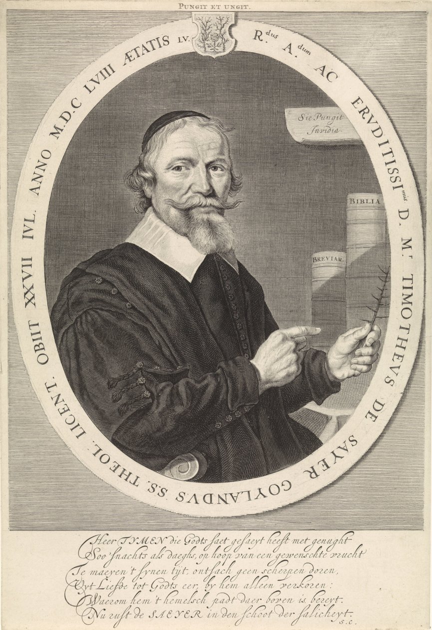 Portret van Timotheus de Sayer door Theodor Matham