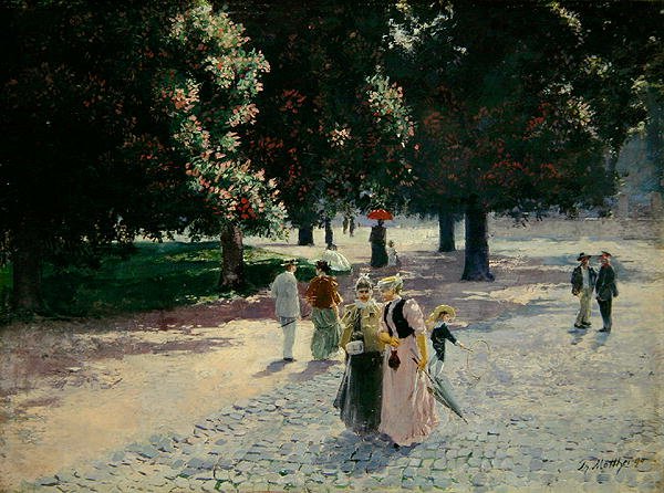 Aan de rand van het park door Theodor Matthei
