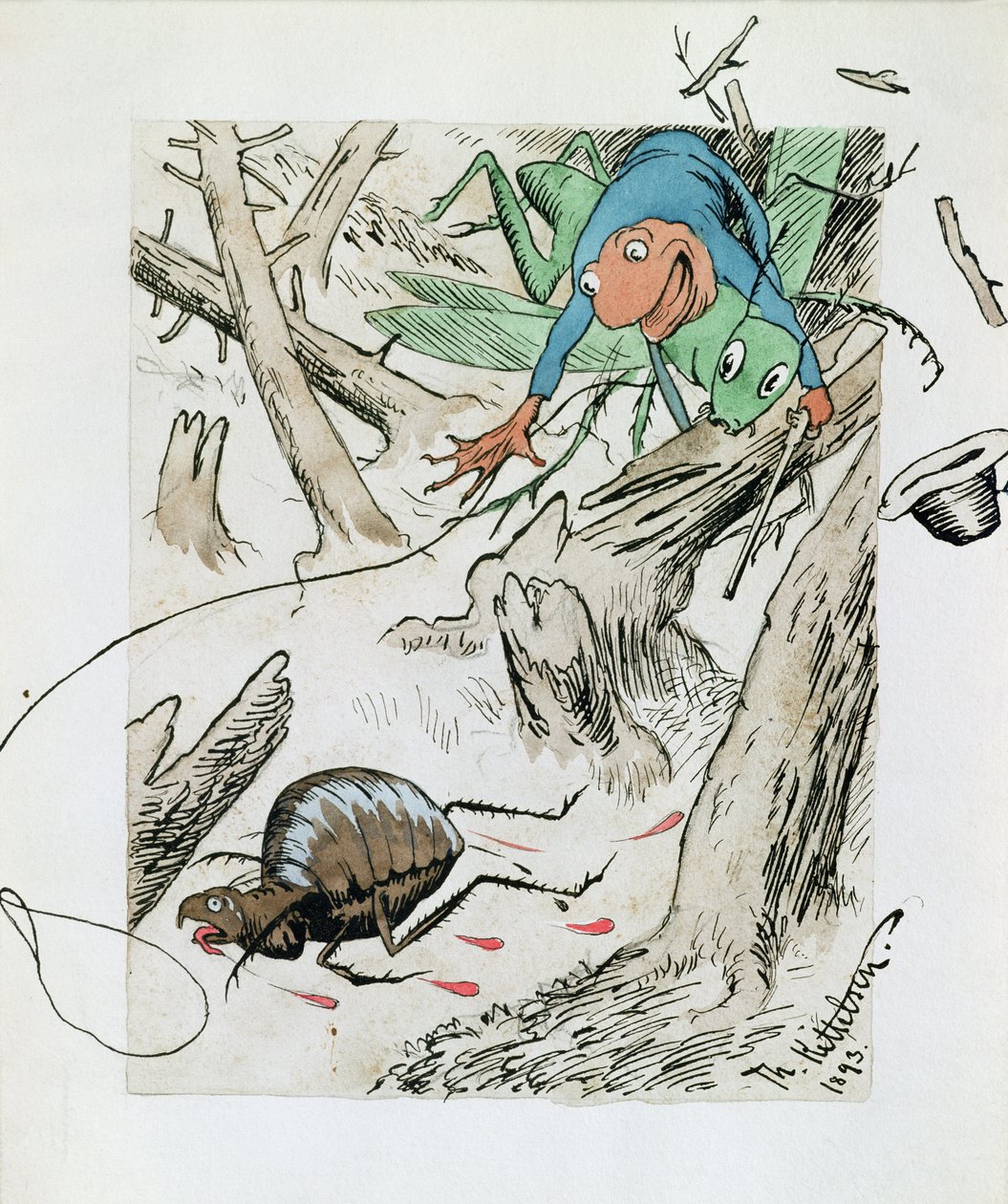 Vlooienjacht in het Oerwoud door Theodor Kittelsen
