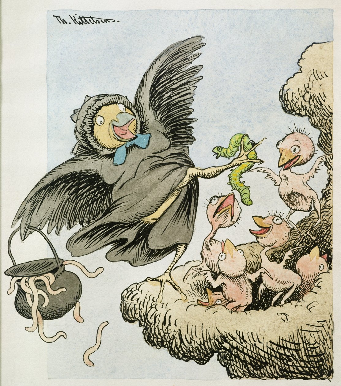 Hier is het eten kinderen door Theodor Kittelsen