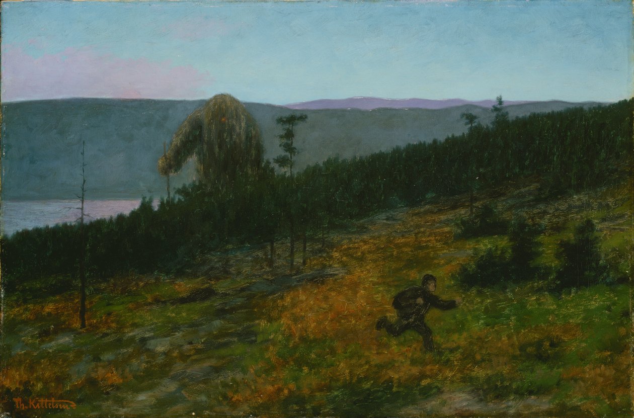 De asjongen en de trol door Theodor Kittelsen