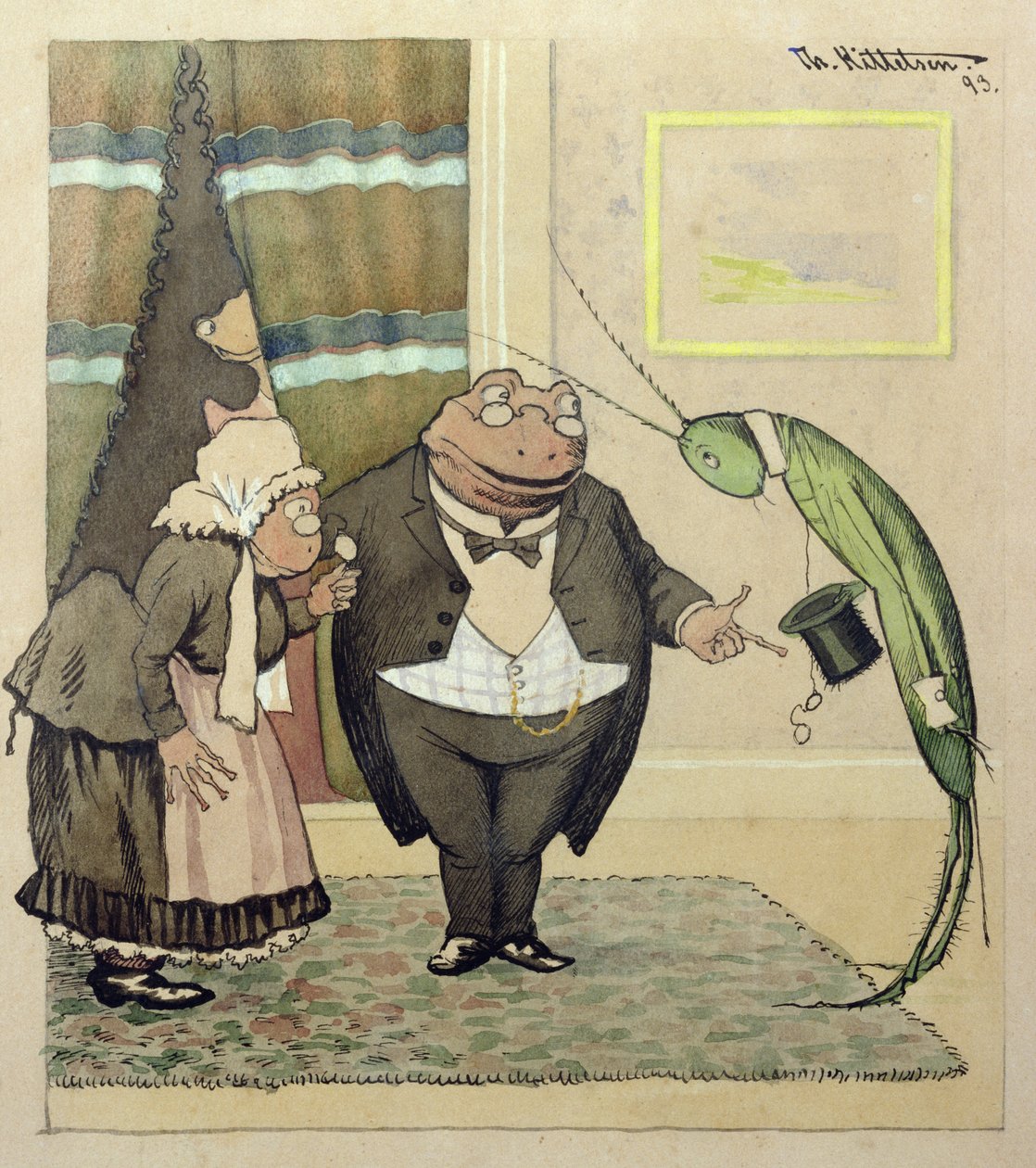 De jonge meneer Green brengt een bezoek door Theodor Kittelsen