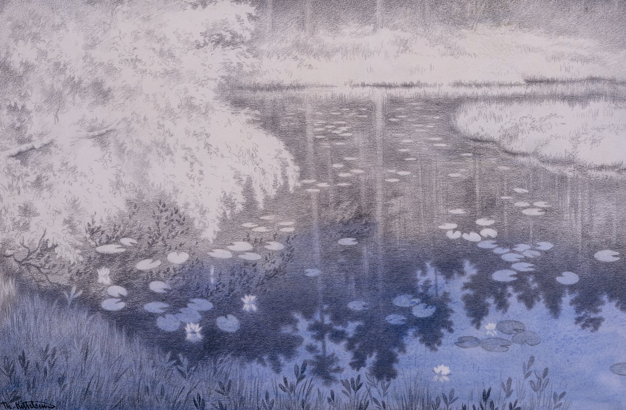 Daar ligt een vijver in Svartebudale door Theodor Kittelsen