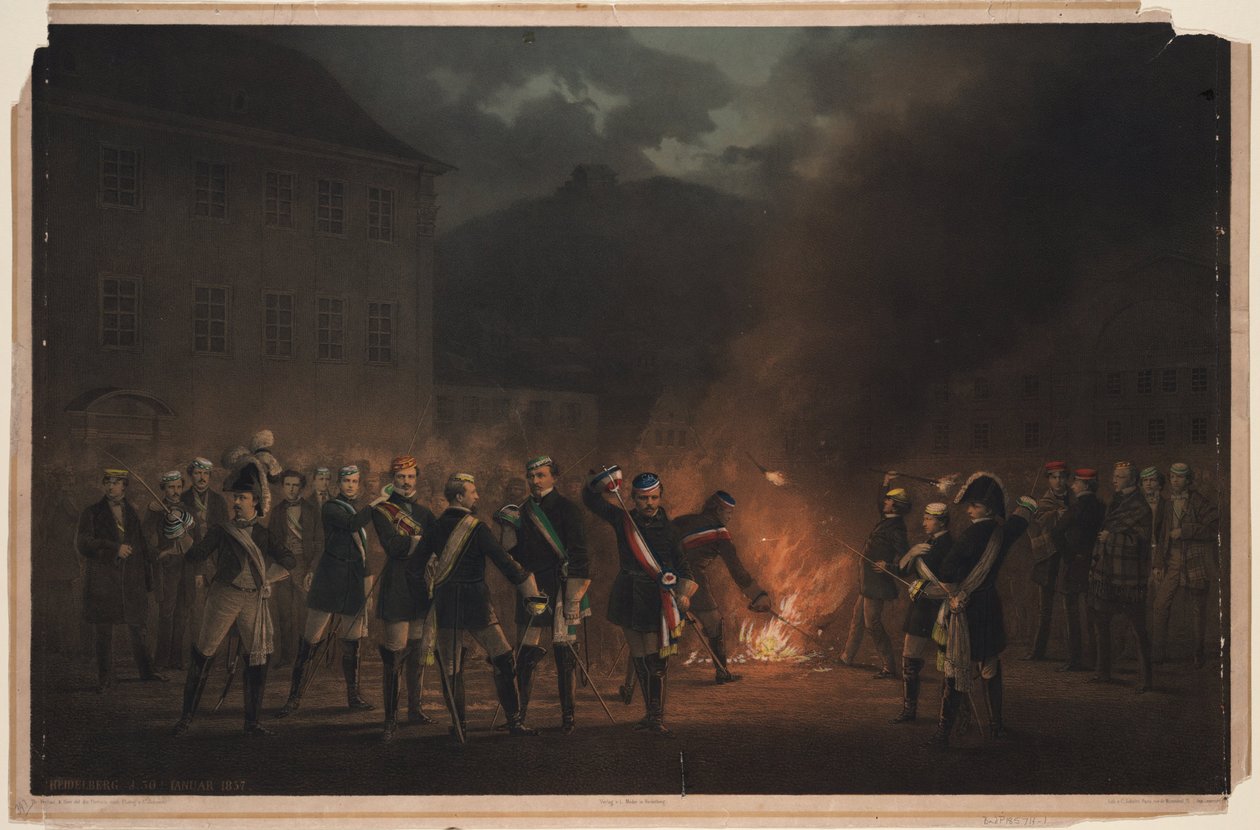 Fakkeloptocht in Heidelberg op 30 januari 1857 door Theodor Verhas