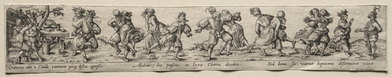 Dans van boeren door Theodor de Bry