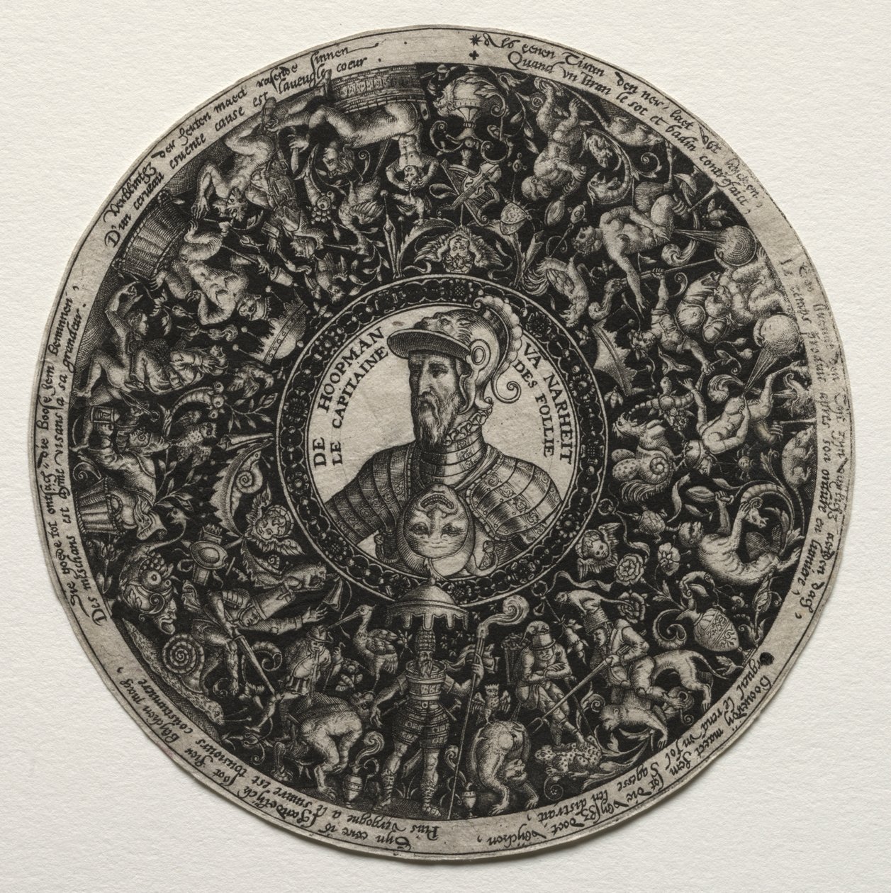Ontwerp voor een schaal met medaillons door Theodor de Bry