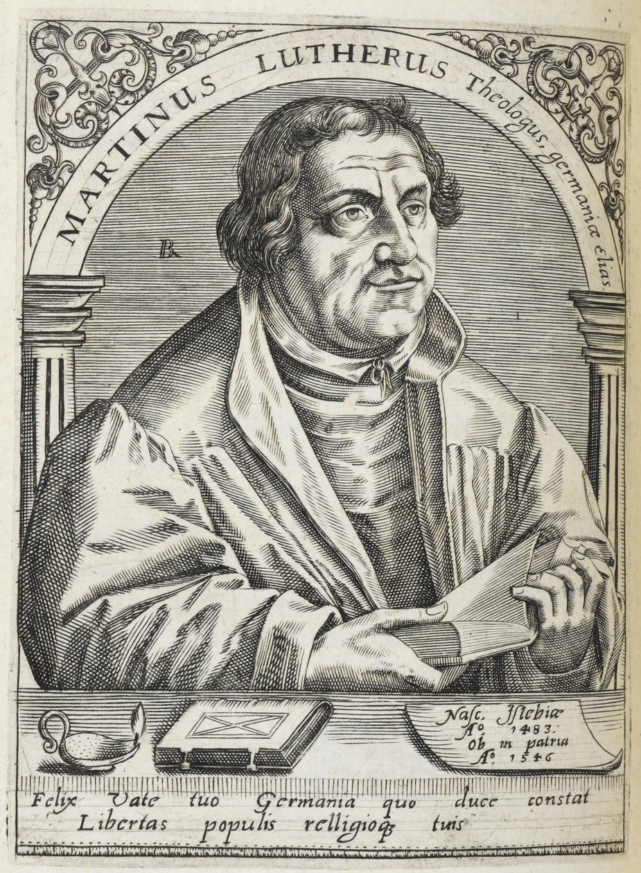 Maarten Luther. (1483-1546). Duitse religieuze hervormer, en oprichter van de Reformatie. Portret. door Theodor de Bry