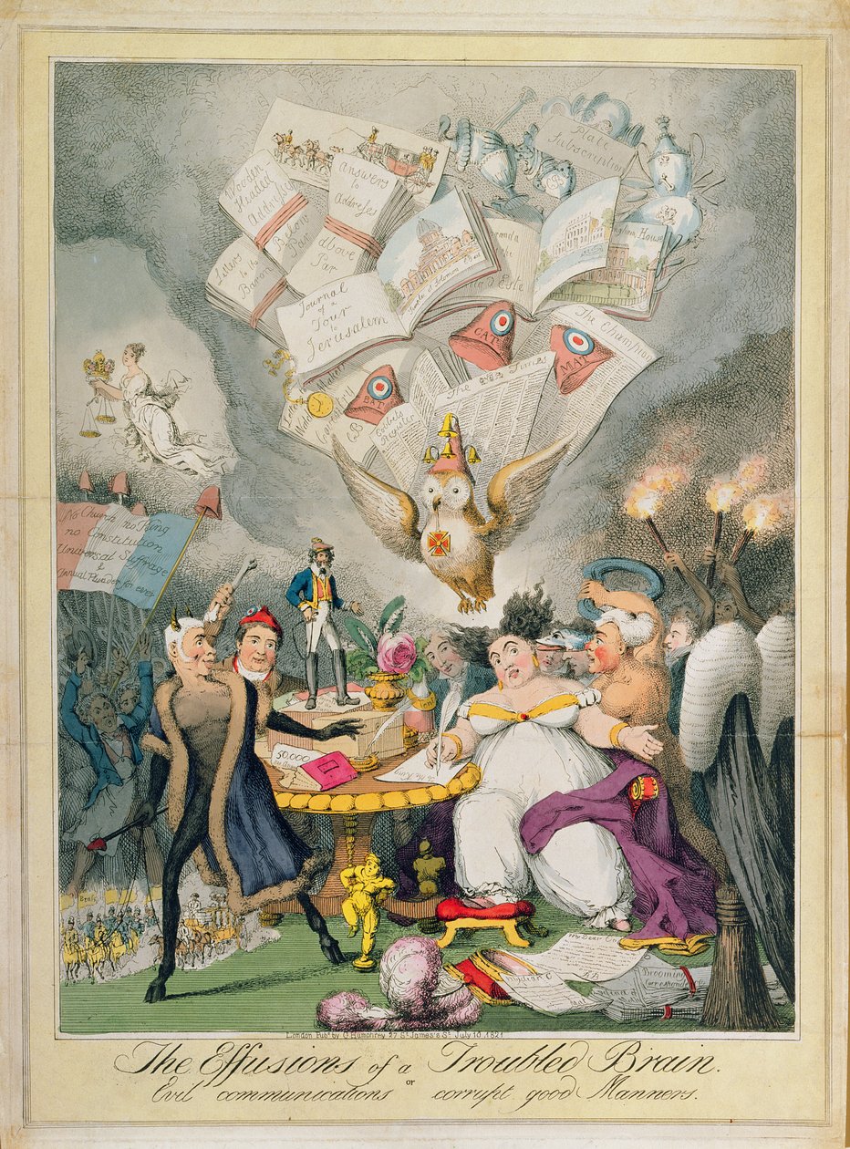 De Uitstortingen van een Verwarde Geest, of Slechte Communicatie Bederft Goede Manieren, uitgegeven door G. Humphrey, 1821 door Theodore Lane