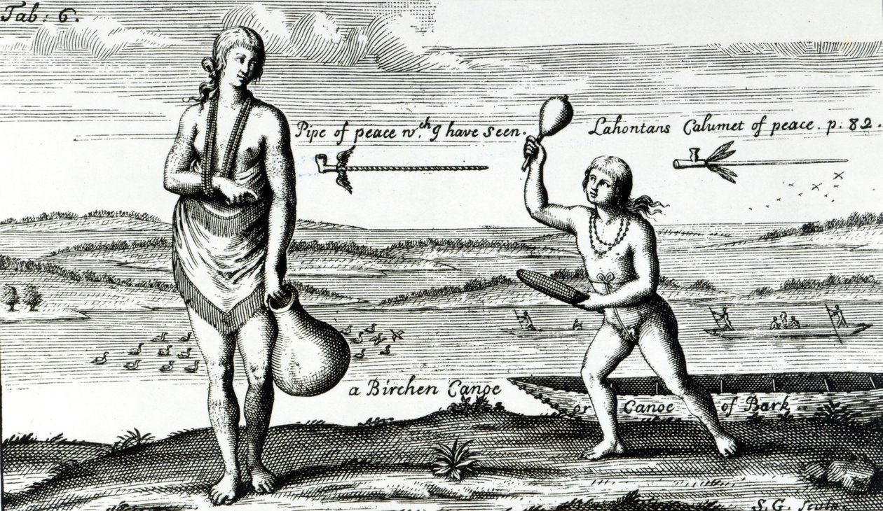 Een hoofdvrouw van Pomeiock door Theodore de Bry