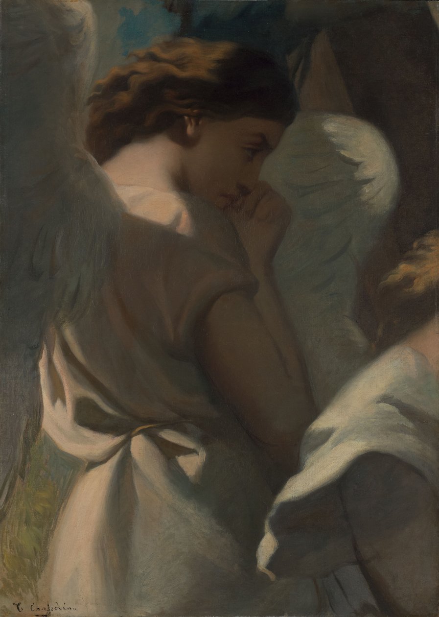 Een engel die bidt in de Olijfberg door Théodore Chassériau