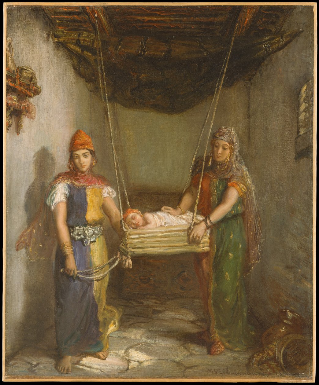 Tafereel in de Joodse wijk van Constantine door Théodore Chassériau
