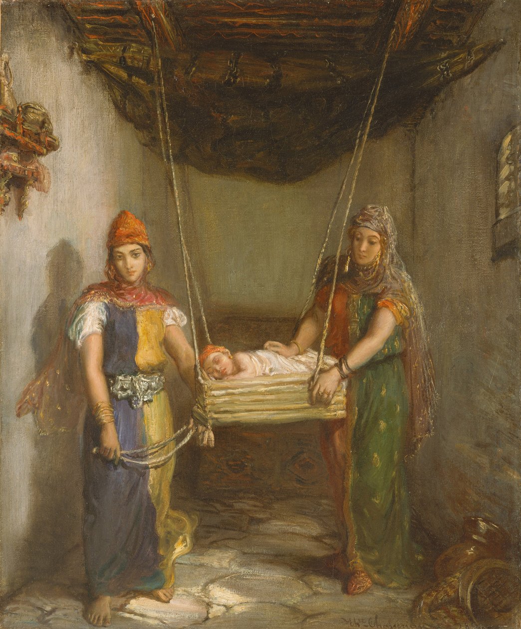 Scène in de Joodse Wijk van Contantine door Théodore Chassériau