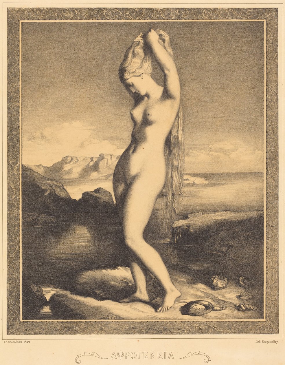 Venus Anadyomene door Théodore Chassériau
