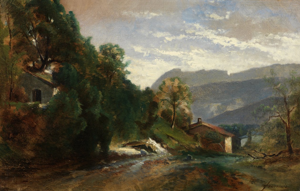 Berglandschap bij Voreppe, Dauphiné door Théodore Fourmois