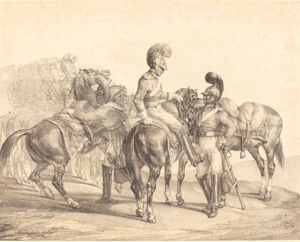 Een Groep Lijfwachten door Theodore Gericault