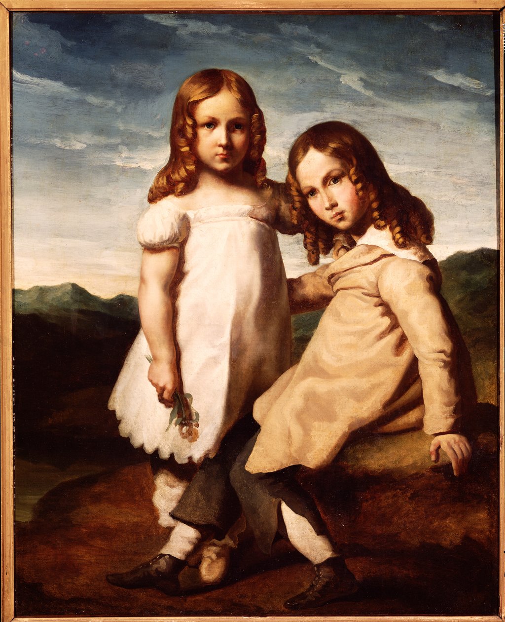 Alfred Dedreux (1810-60) als kind met zijn zus, Elisabeth, 1816-17 door Theodore Gericault