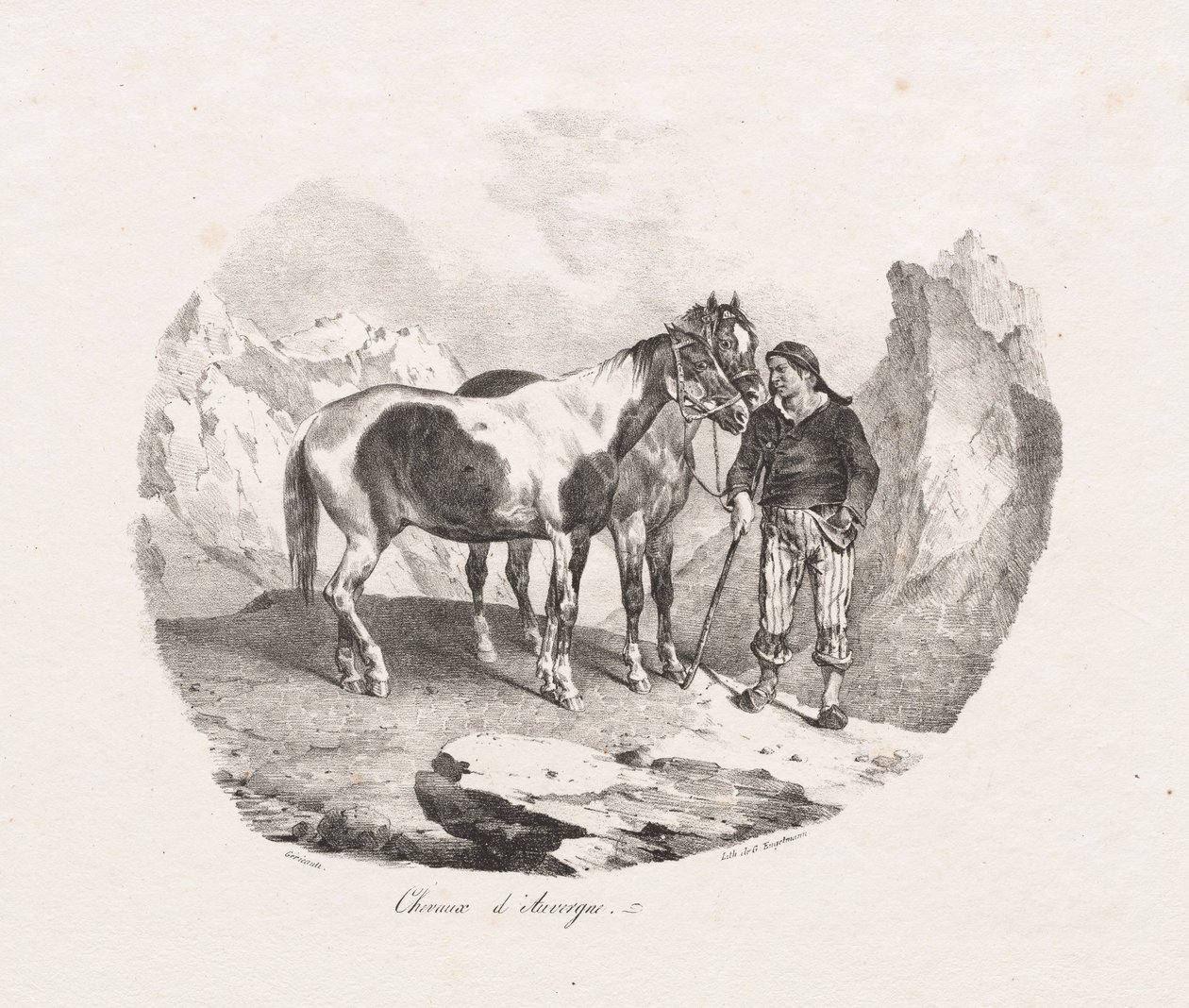 Auvergne paarden door Theodore Gericault