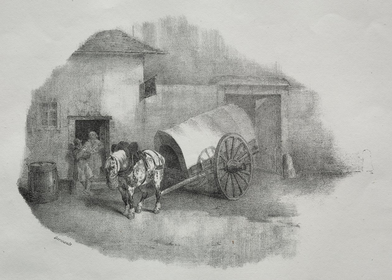 Trekpaard uit de stringers door Theodore Gericault