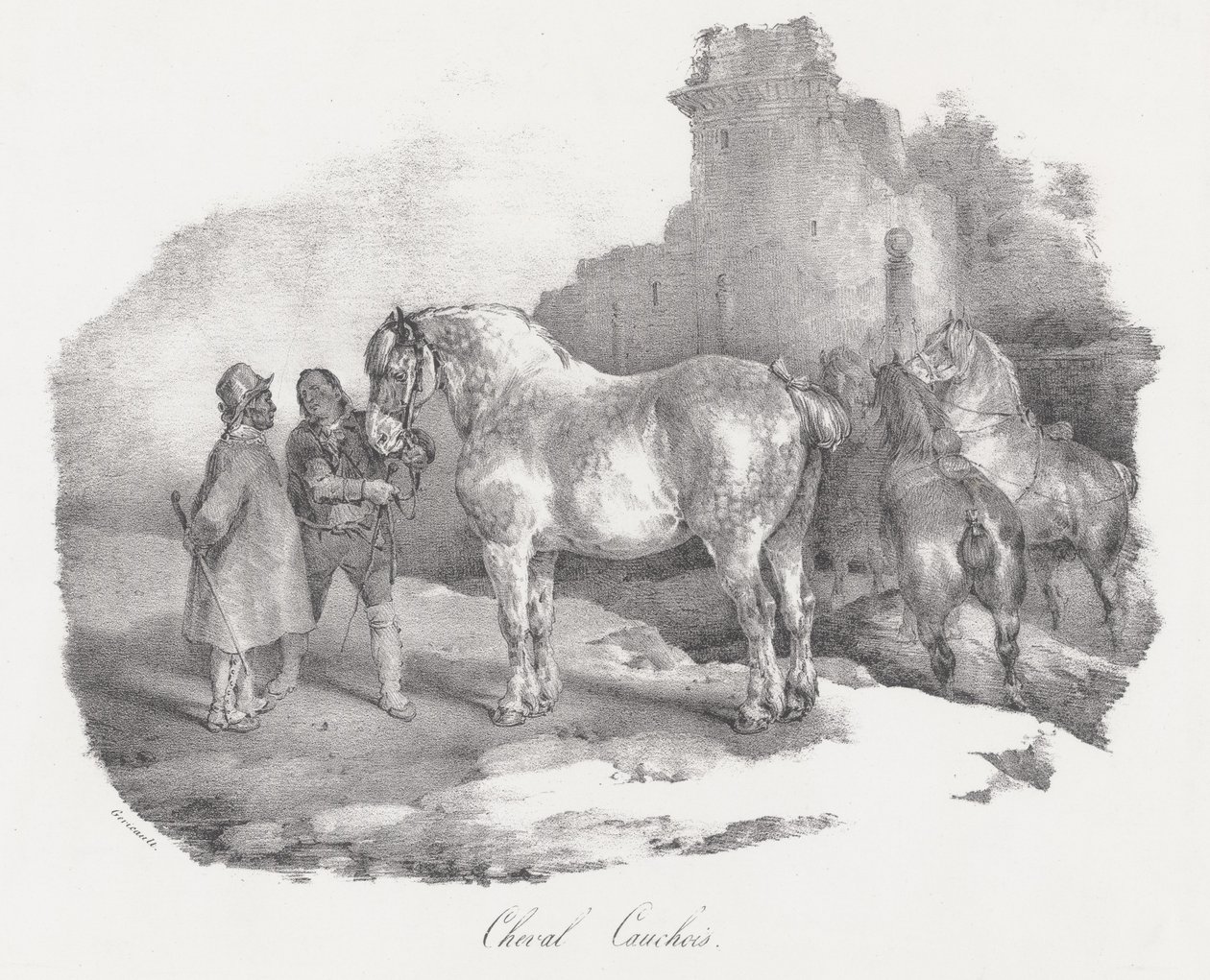 Cheval Cauchois (een inheems paardenras uit Caux, Normandië) door Theodore Gericault